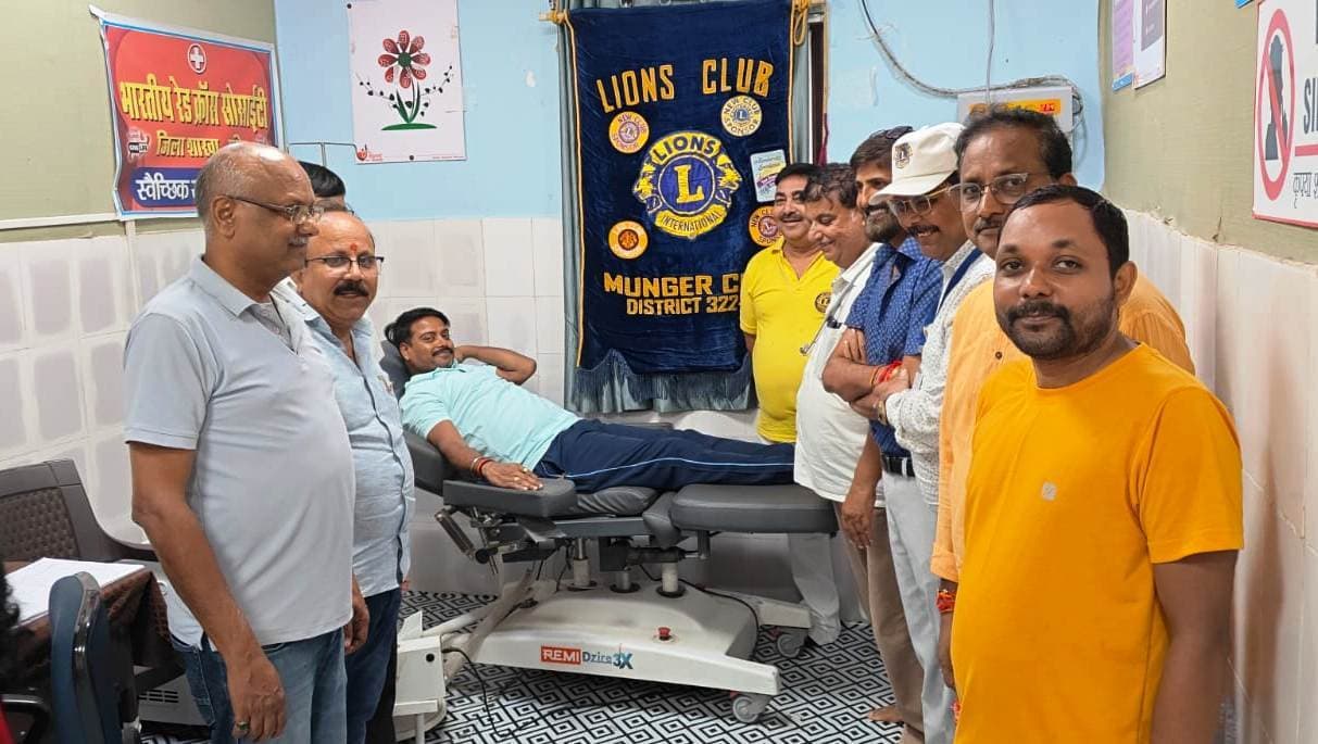 लायंस क्लब के शिविर में चार रक्तवीरों ने किया स्वैच्छिक रक्तदान