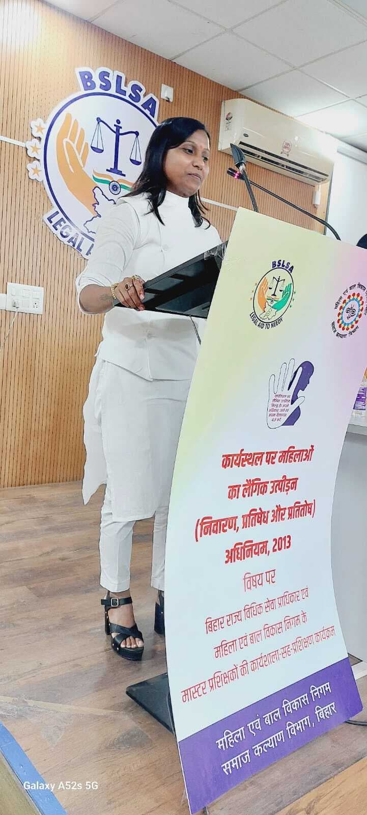 डालसा की पैनल अधिवक्ता ने कार्यशाला में लिया भाग