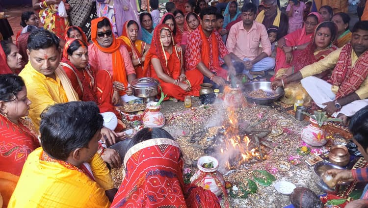 सात दिवसीय श्रीमद् भागवत कथा ज्ञान यज्ञ हवन यज्ञ के साथ संपन्न