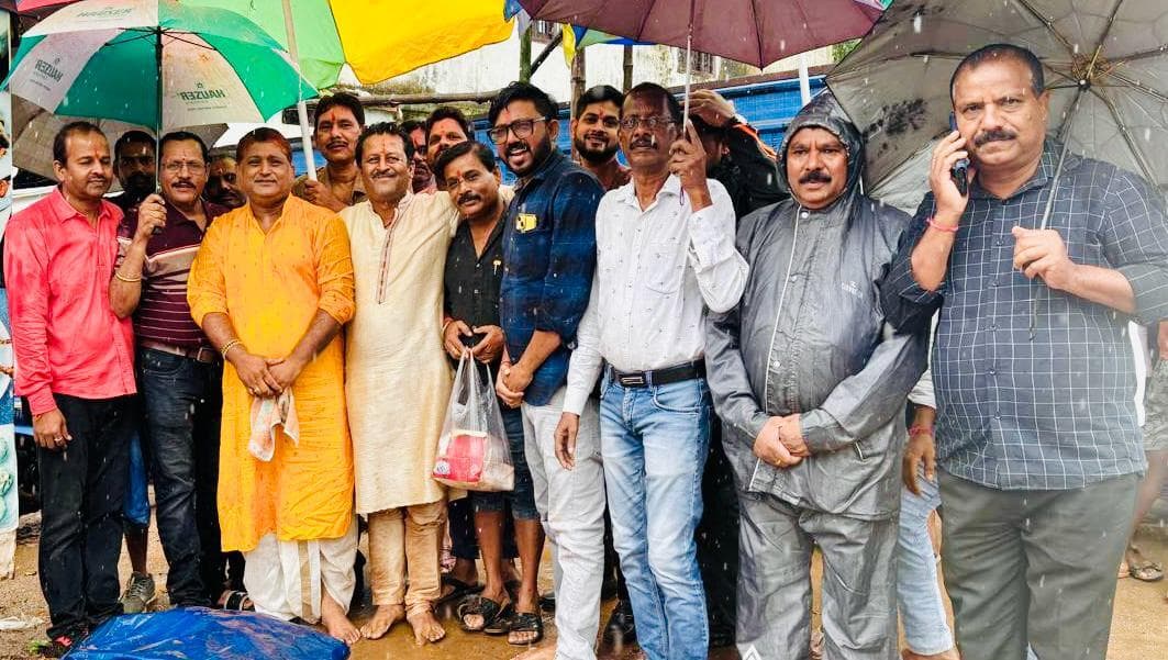 दुर्गा पूजा पंडाल निर्माण को लेकर भूमि पूजन