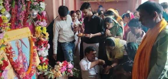 व्याहूत समाज ने पथरगामा में किया भगवान बलभद्र का पूजन