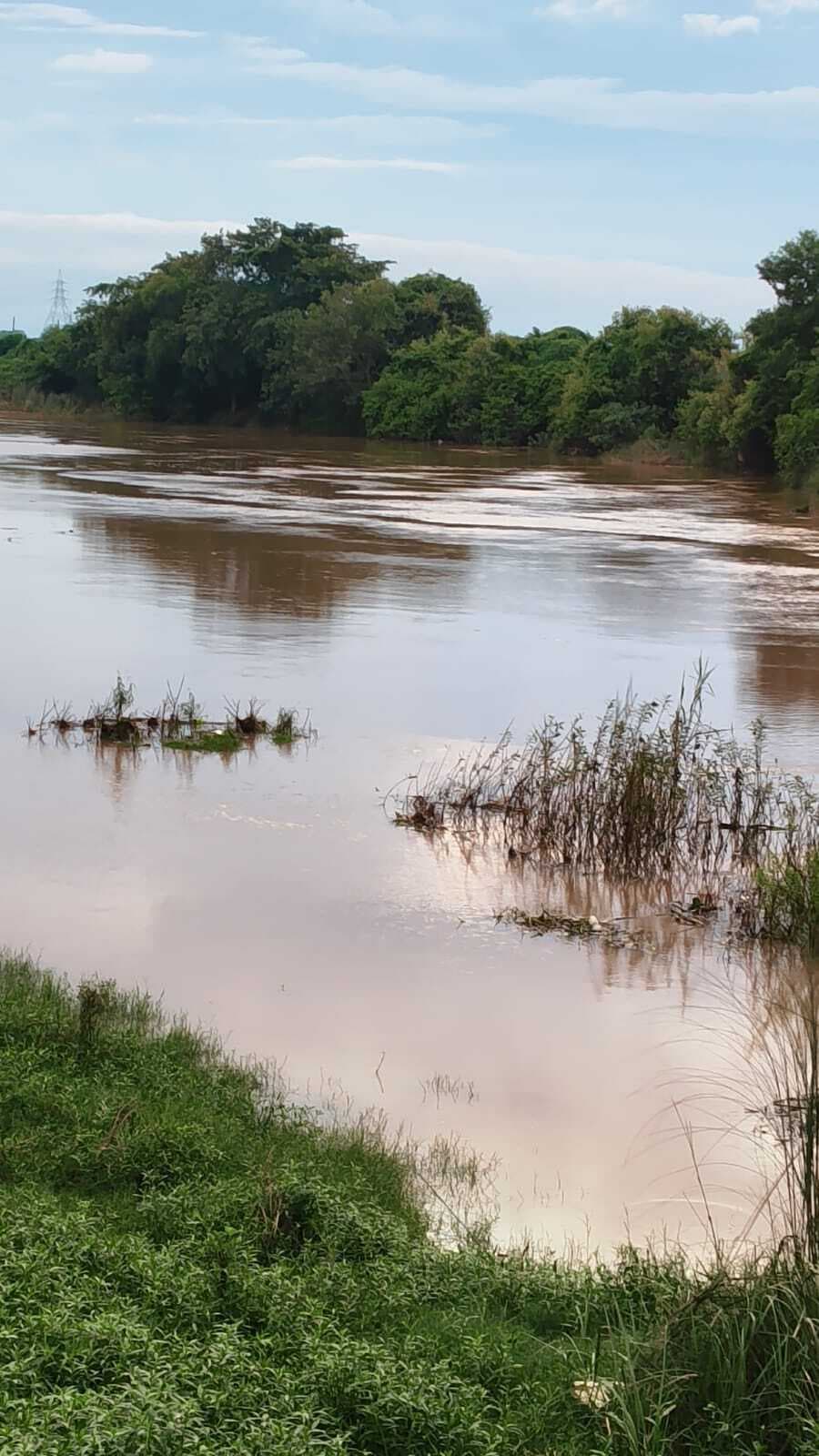 बारिश से उफान पर दुर्गावती नदी, तटीय किसानों की बढ़ी चिंता