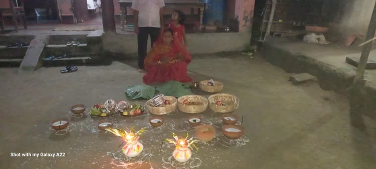 धूमधाम से मना चौठचंद्र पर्व, महिलाओं ने की चांद व गणेश की पूजा