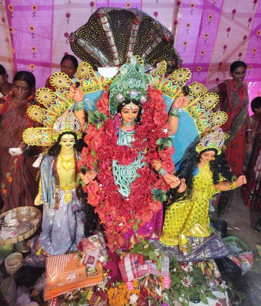महेशपुर में भक्तिभाव से हुई मां मनसा की पूजा