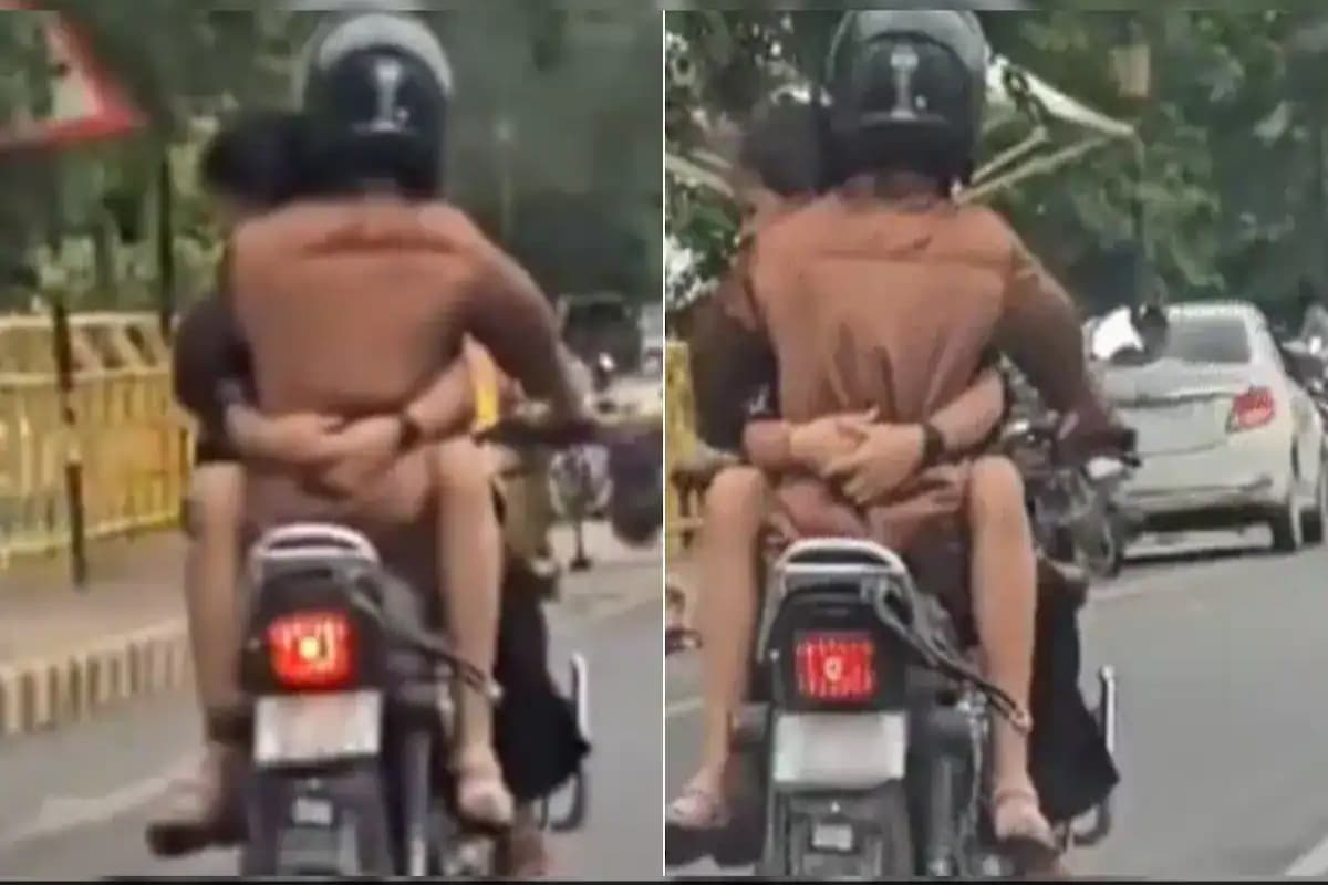 Viral Video: चलती बाइक पर रोमांस, प्रेमी जोड़े ने तोड़े ट्रैफिक नियम, पुलिस ने लिया एक्शन