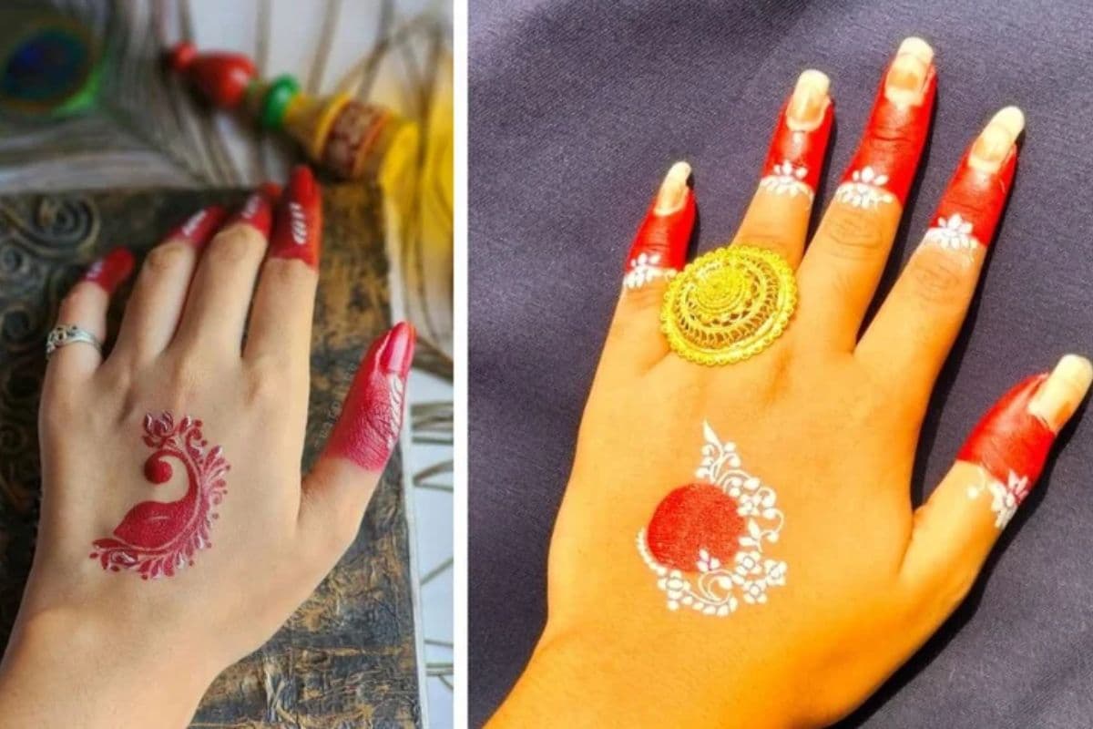 minimal hand mehndi aalta design