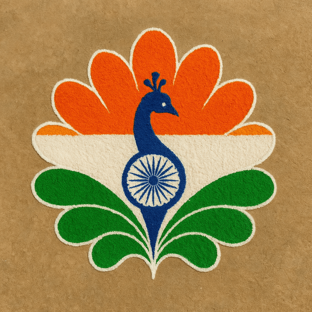 तिरंगा मोर डिज़ाइन (Tiranga Peacock Design)