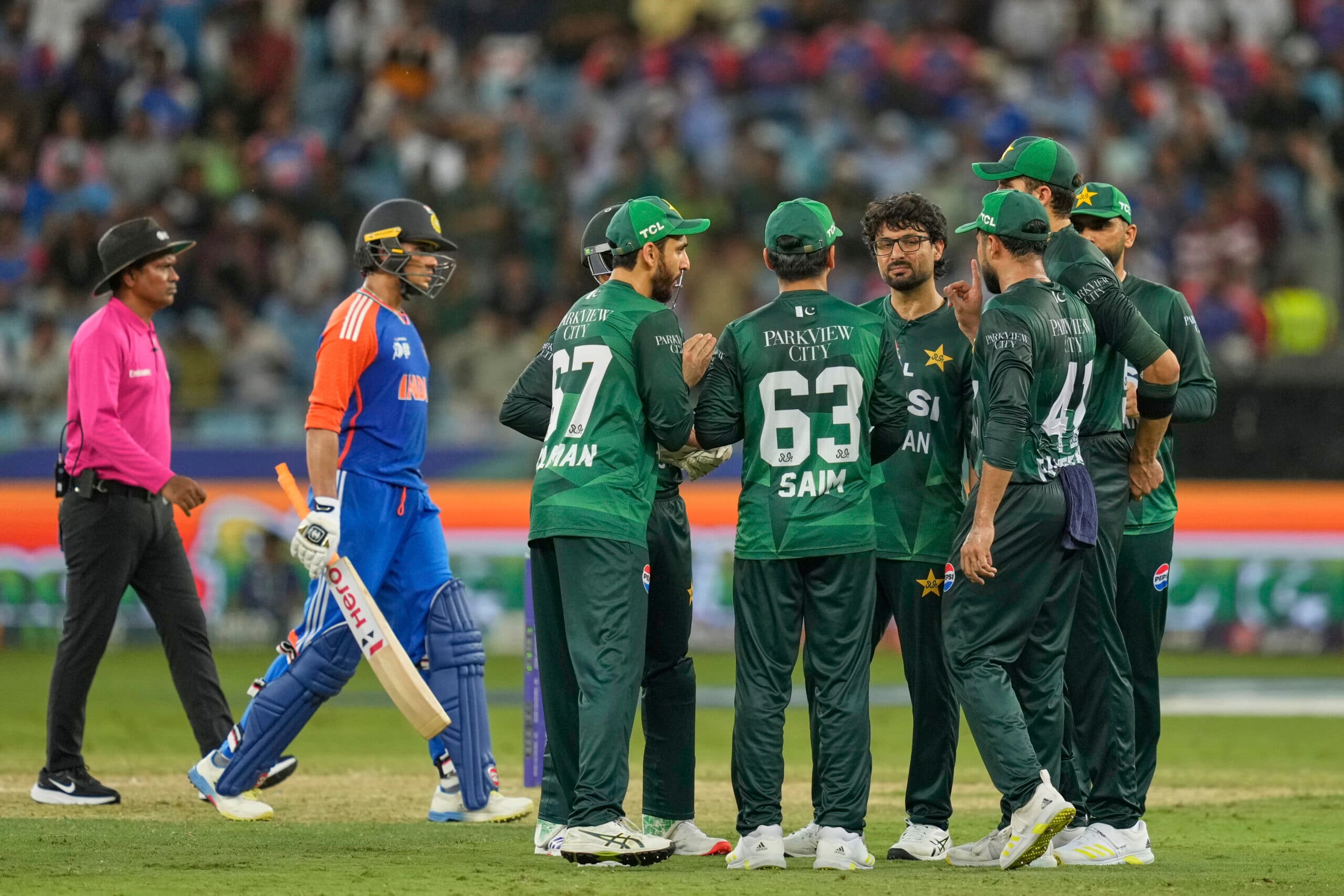 controversial gesture from Pakistan cricketer's Rauf, Farhan invites criticism from opposition.