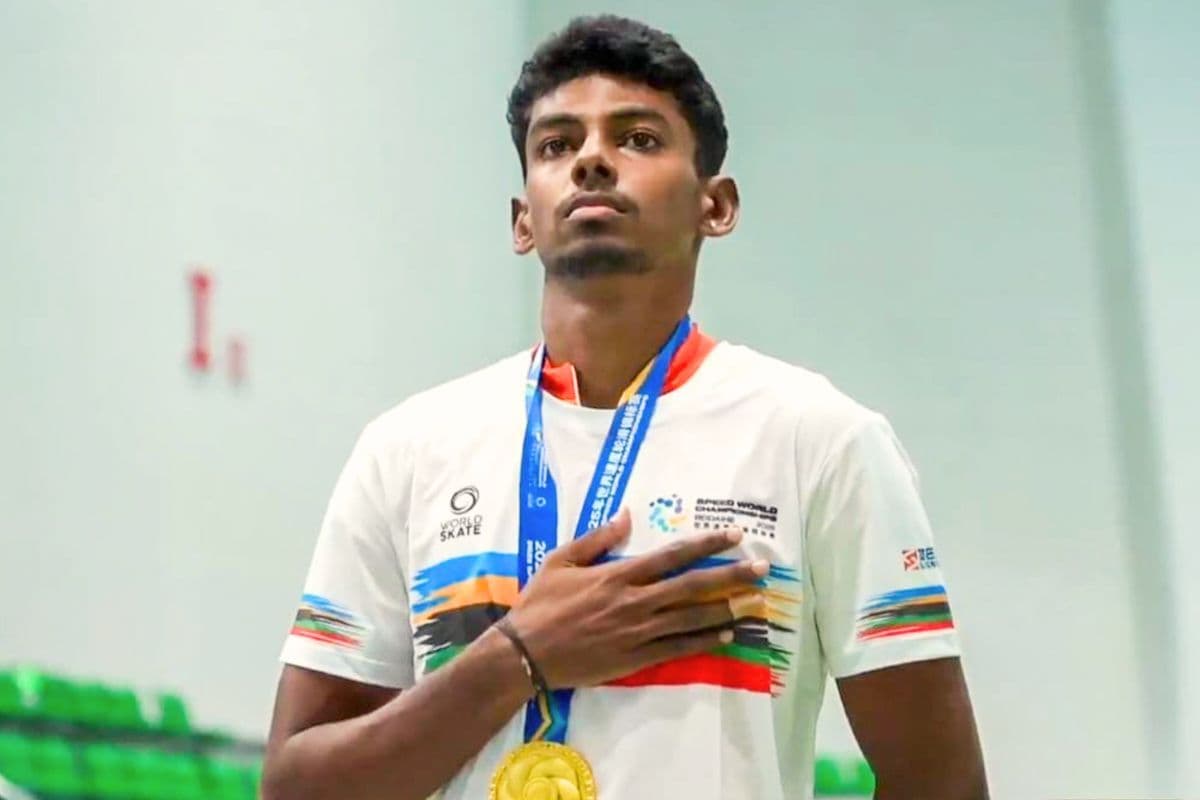 speed skating world champion anandkumar velkumar