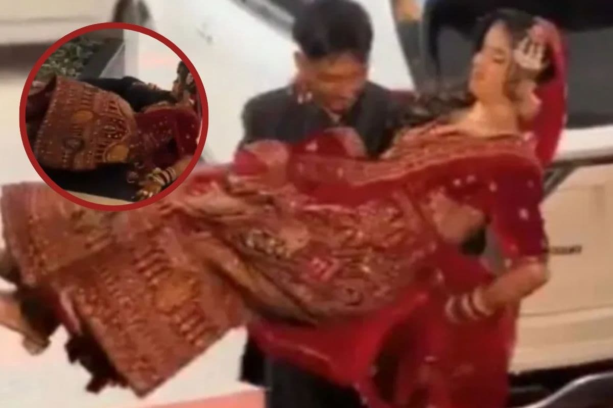 Viral Video : दुल्हन को गोद में उठाया, आगे बढ़ा, उसके बाद ऐसा कुछ हुआ कि दूल्हा हो गया पानी–पानी