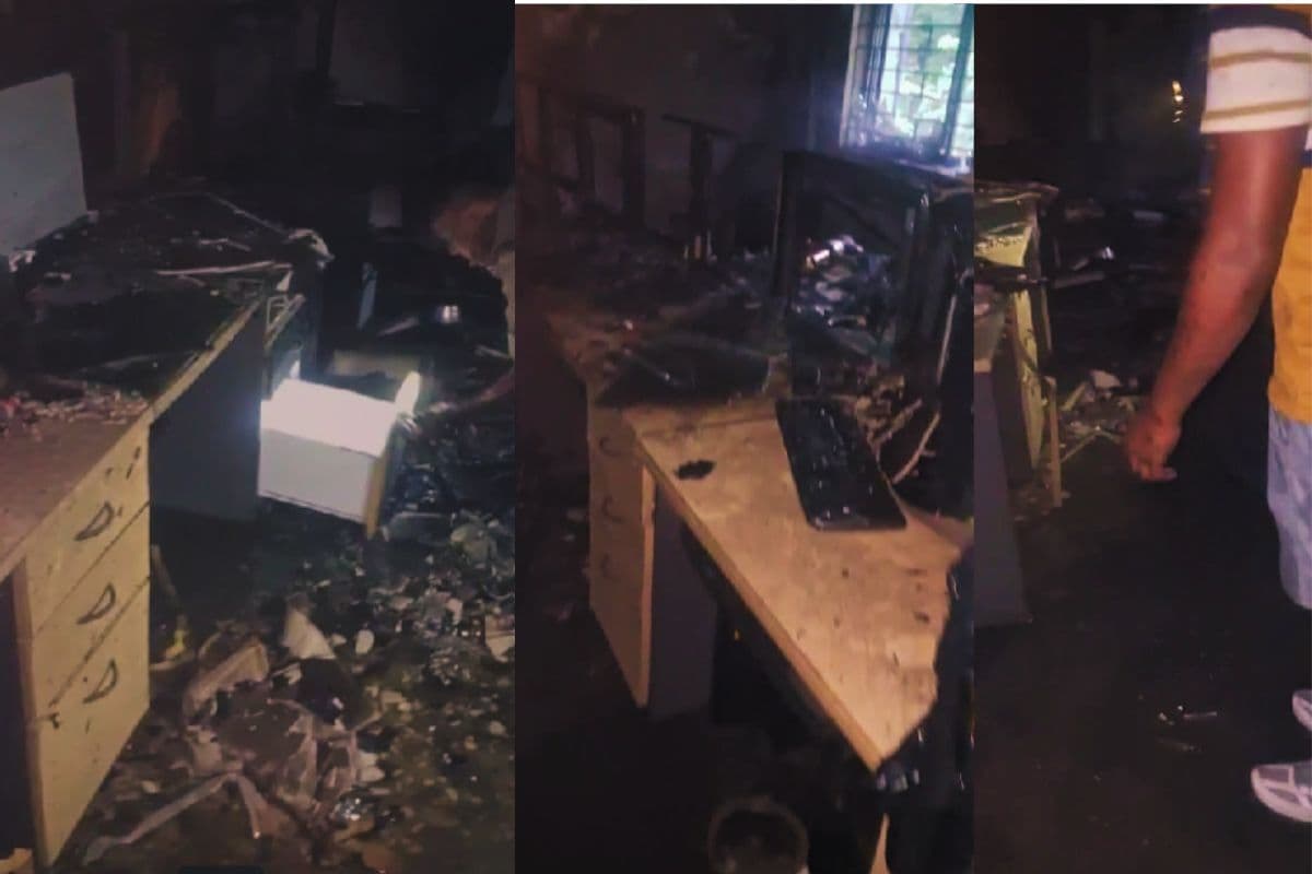 Fire in Jharkhand Police Headquarter Fire in Jharkhand Police Headquarter