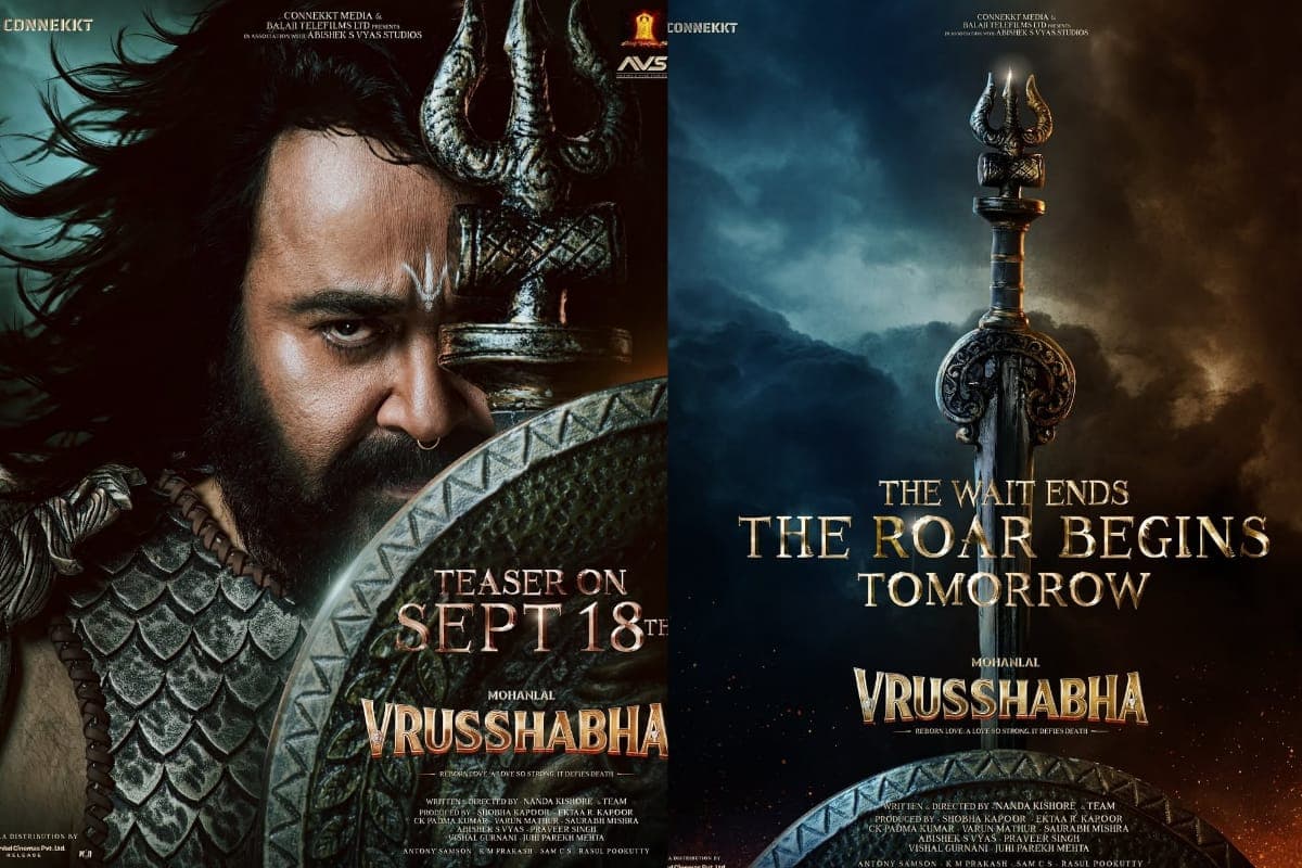 Vrusshabha Movie: सिनेमाघरों में दहाड़ने आए मोहनलाल, नई फिल्म 'वृषभ' का फर्स्ट लुक आउट, इस दिन रिलीज होगा धमाकेदार टीजर