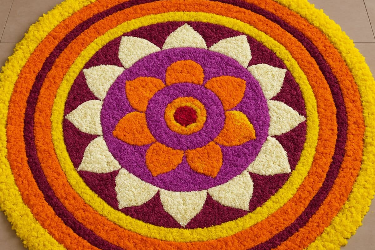 Onam Pookalam Design: घर की रौनक बढ़ाएं, इस तरह बनाएं पुक्कलम रंगोली डिजाइन