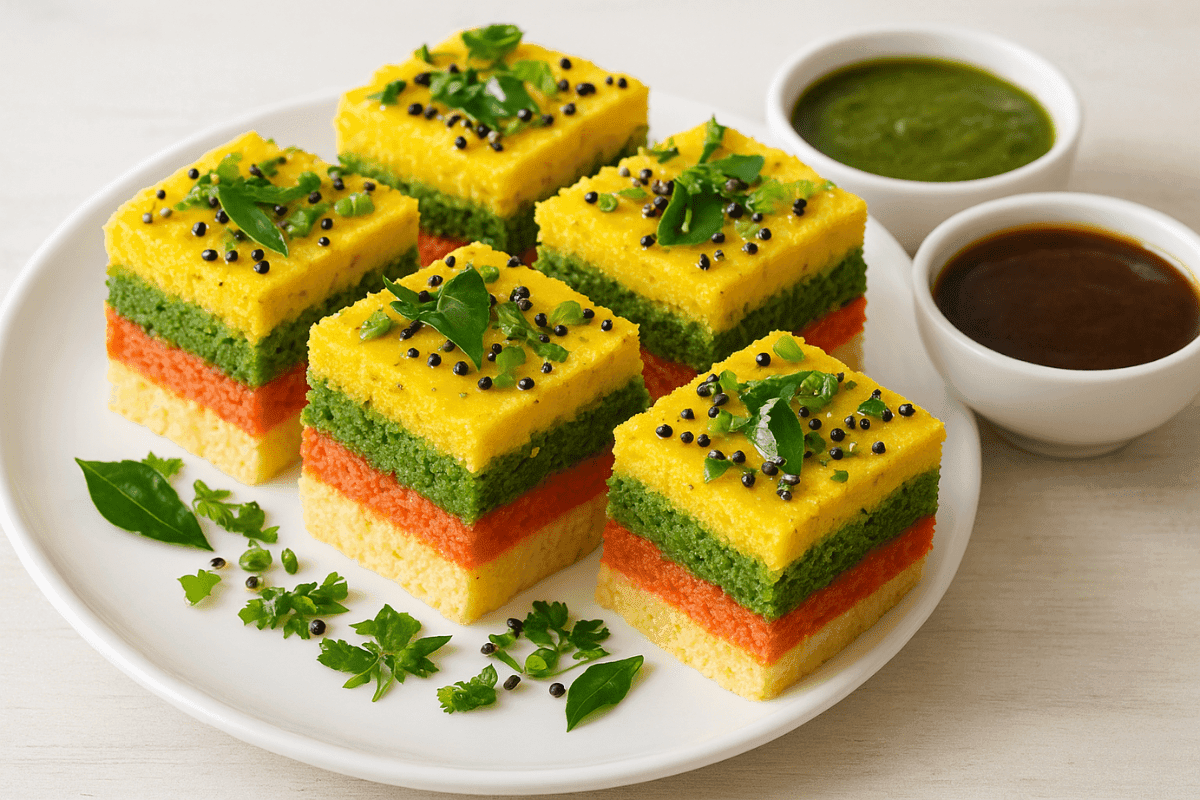 Rainbow Dhokla Recipe: नाश्ते में बनाएं रंग बिरंगा स्पन्जी ढोकला वो भी बिना केमिकल के