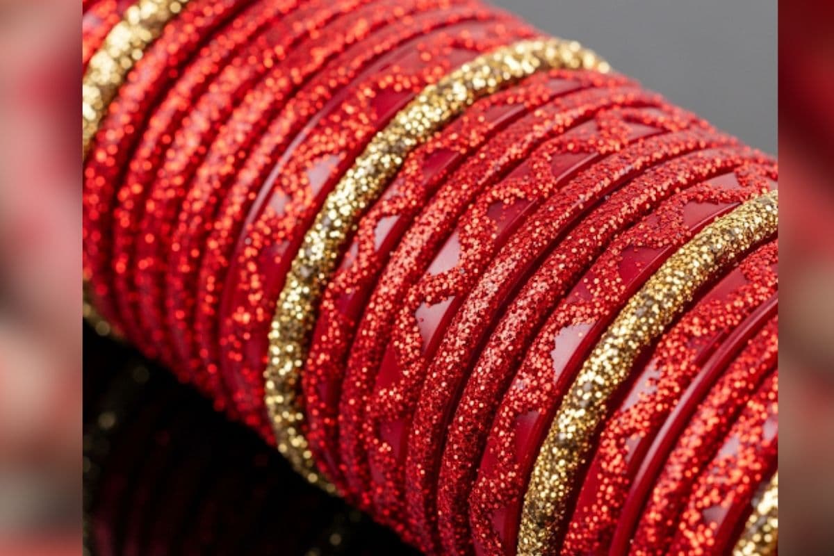 Glitter Work Red Bangles (AI image)