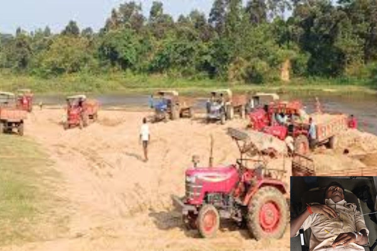 झारखंड के चतरा में बालू तस्कर ने छापेमारी टीम पर चढ़ा दिया ट्रैक्टर, दो चौकीदार घायल, एक रिम्स रेफर