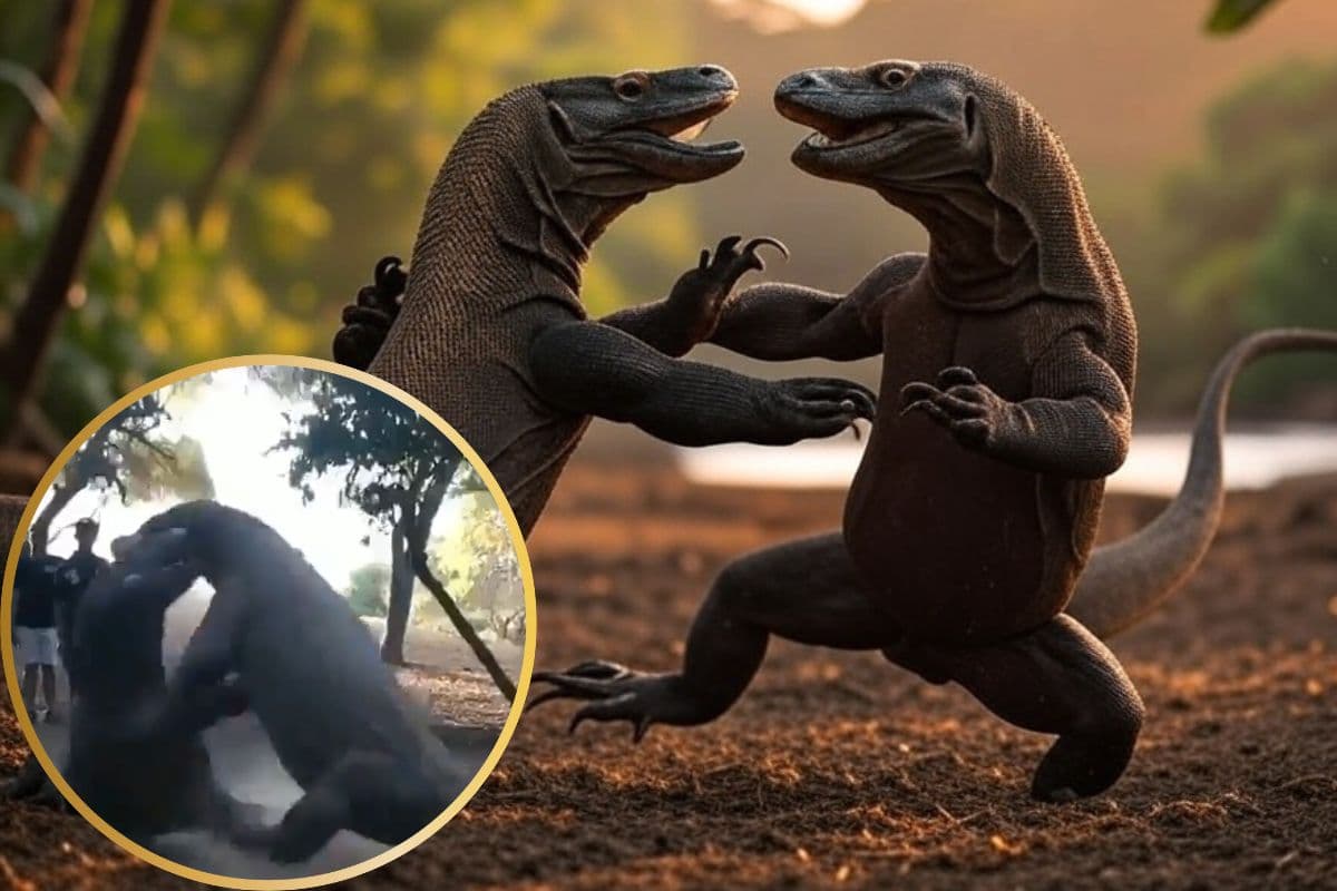 Viral Video: सूमो फाइटर की तरह भिड़ गए दो कोमोडो ड्रैगन, उठा-पटक का वीडियो वायरल