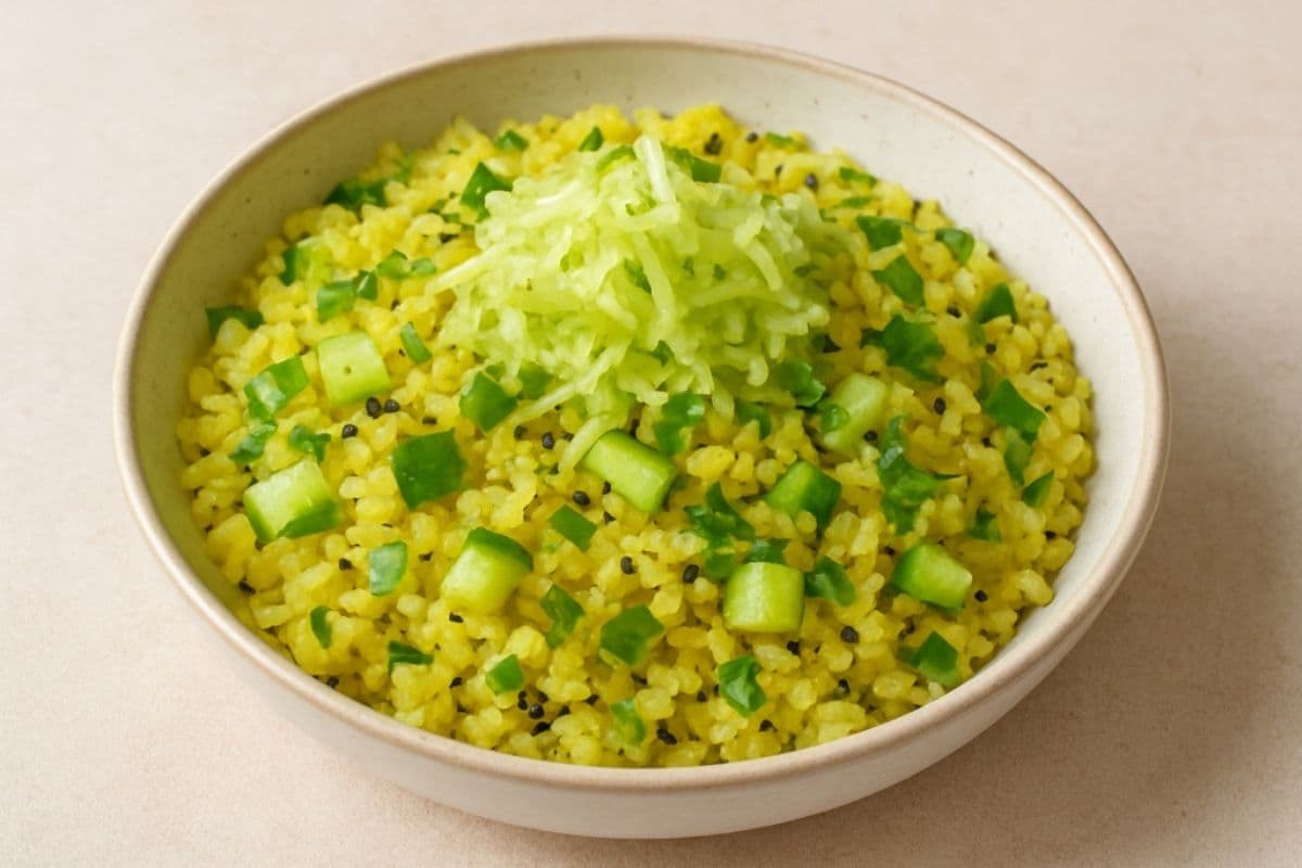 cucumber poha recipe