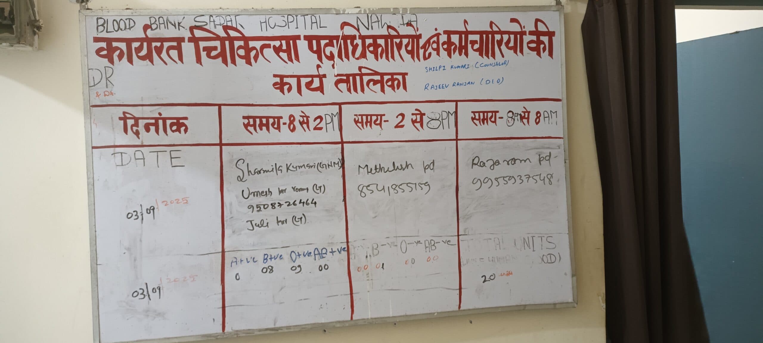 Nawada News : अगस्त में मरीजों की डिमांड से 15 यूनिट कम हुआ रक्तदान