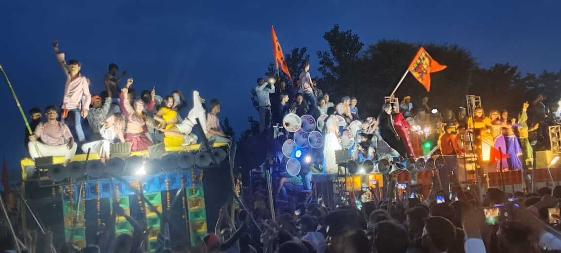 महावीरी अखाड़ा जुलूस में श्रीराम व हनुमान के जयघोष से गूंजे जगन्नाथा पंचायत के गांव