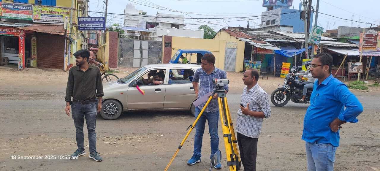 सरकंडा चौक पर जलजमाव से मिलेगी राहत, एनएच प्रशासन ने किया सर्वे