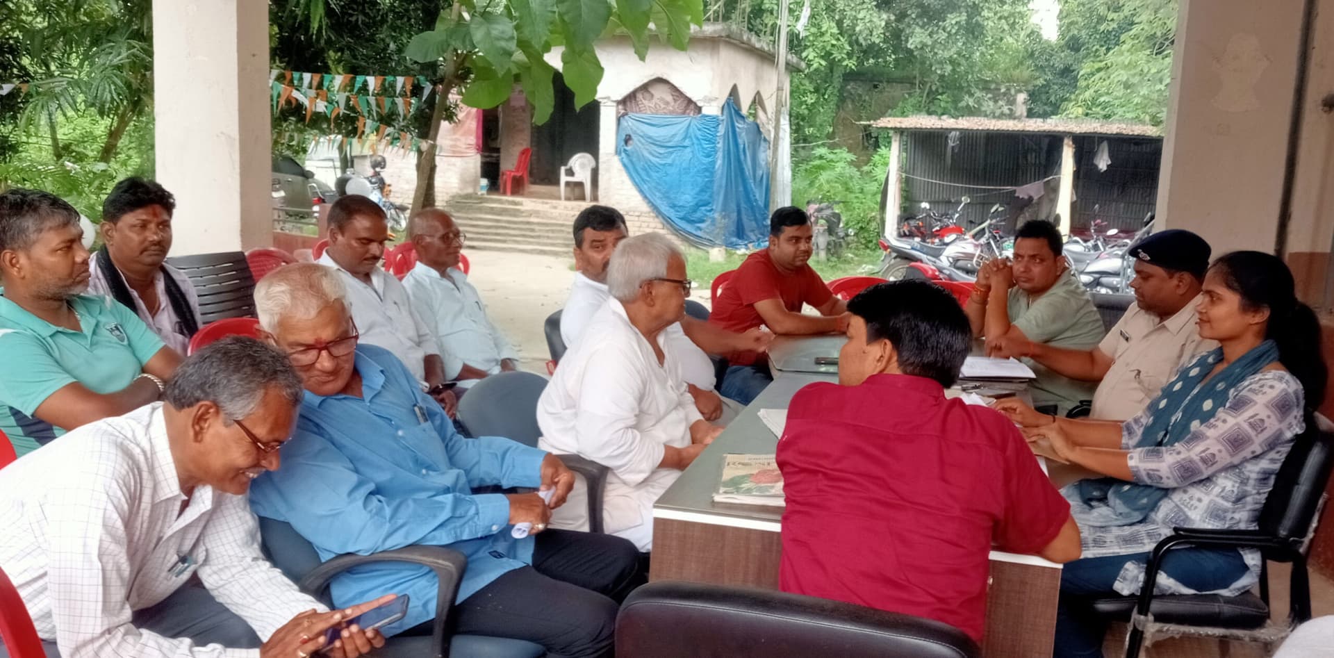दुर्गापूजा को लेकर मरंगा थाना में हुई शांति समिति की बैठक