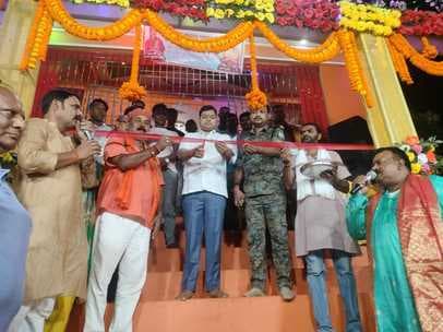 बेलबड्डा दुर्गा मंदिर में भव्य गंगा महाआरती और रासलीला का शुभारंभ