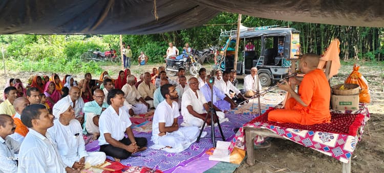 संतमत सत्संग का  ब्रह्मज्ञानी कामत में भूमि पूजन