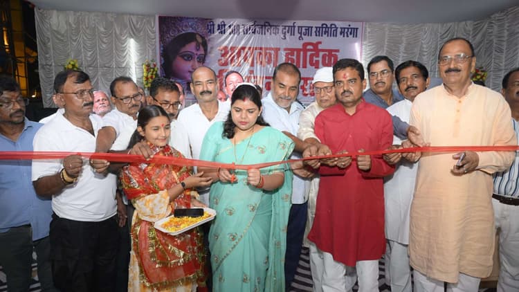 महापौर ने पूजा पंडालों का लिया जायजा