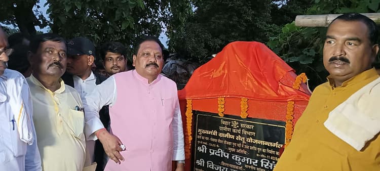 11.48 करोड़ से बनने वाले पुल का सांसद व मंत्री ने किया शिलान्यास