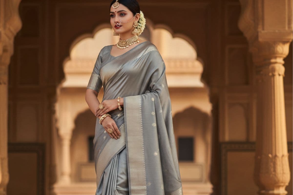 grey saree