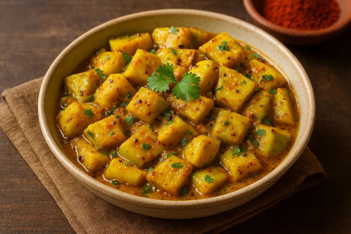 kacche kele ki sabji