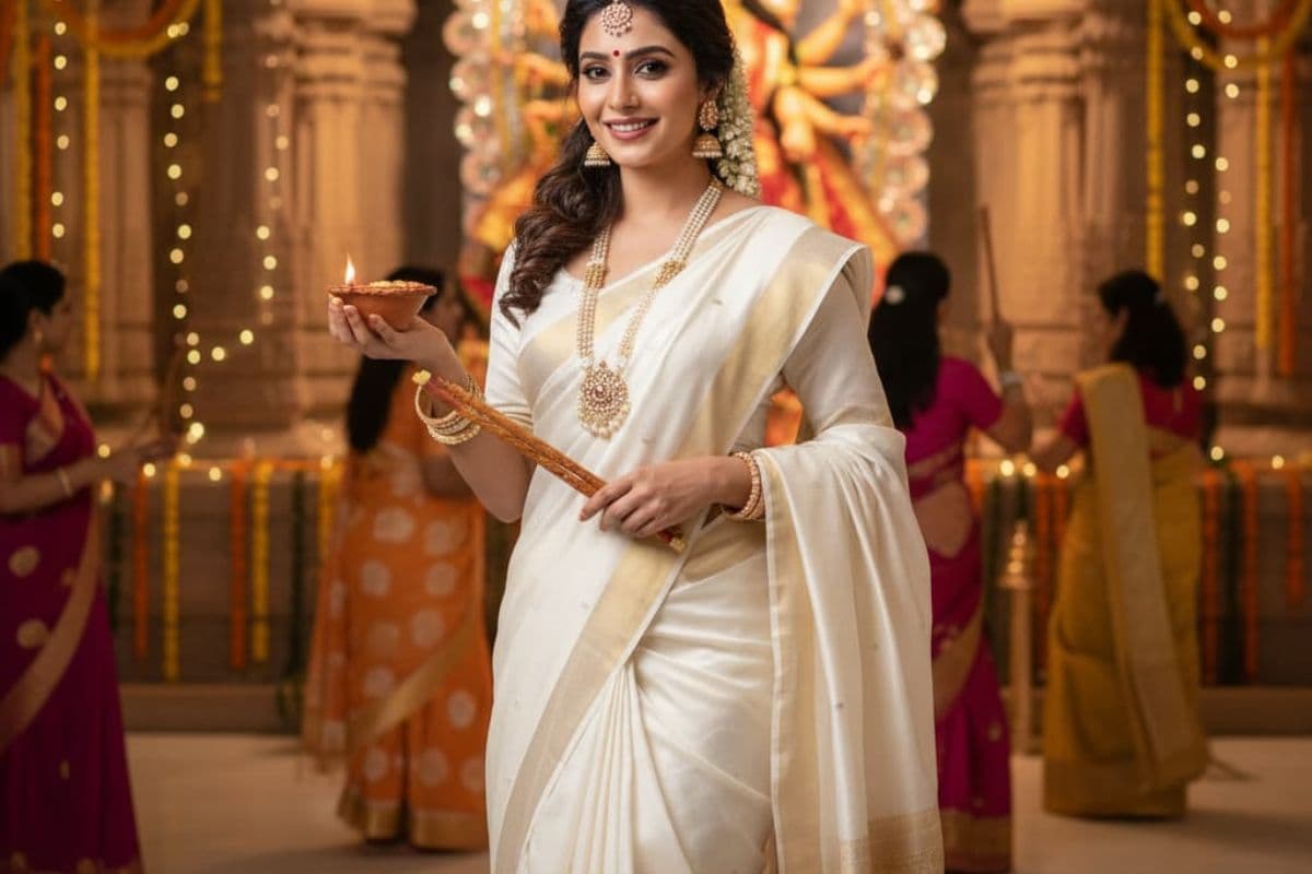 white saree