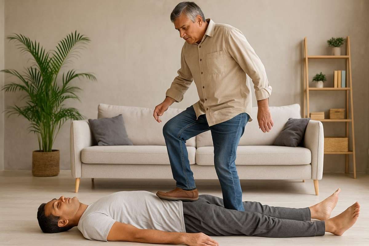 why not cross lying person