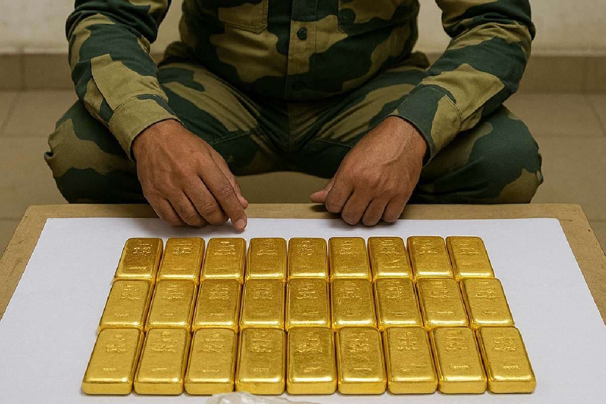 Gold Smuggling : बीएसएफ ने शख्स को पकड़ा, 20 KG सोने के बिस्कुट जब्त, दिवाली के पहले बड़ी कामयाबी