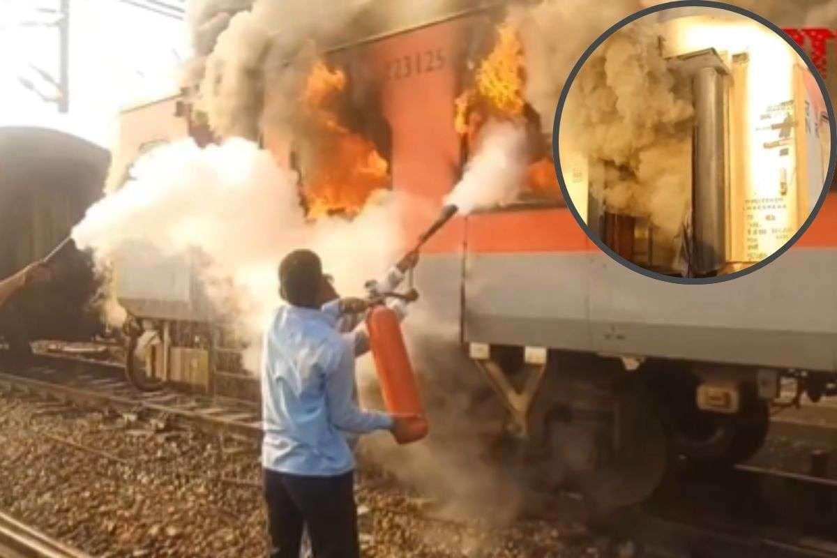 Video : गरीब रथ एक्सप्रेस में लगी आग, ट्रेन के जलने का भयावह वीडियो आया सामने