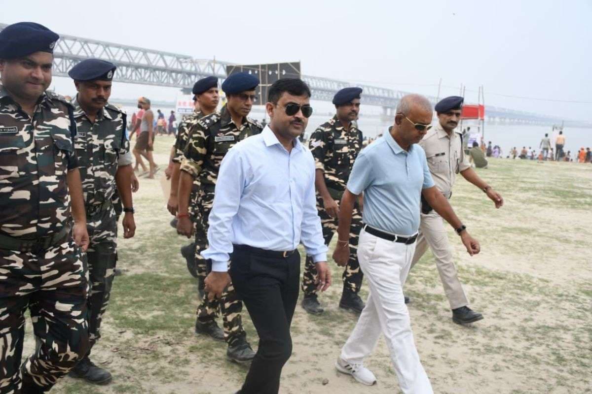 SSB Frontier Headquarters IG Nishit Kumar inspecting at Ganga Ghats