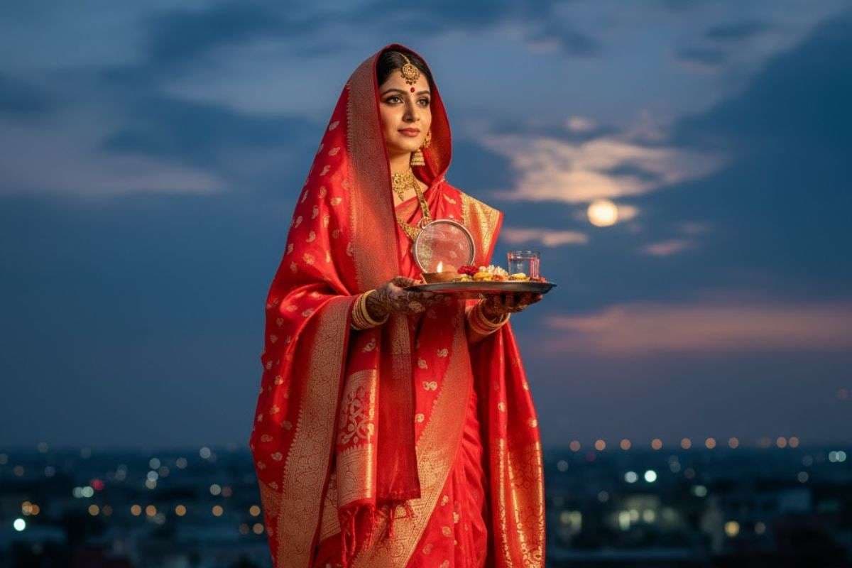 Red saree significance on karwa chauth