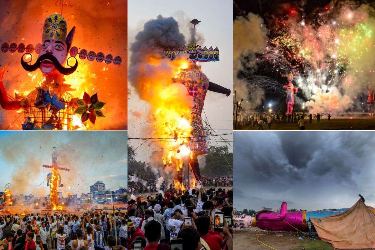 Vijayadashami 2025: देशभर में विजयादशमी की धूम, कहीं जलकर तो कहीं भीगकर गिरा दशानन, Video