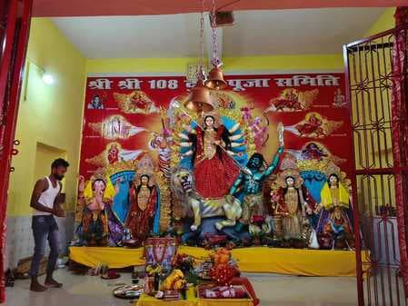 बोआरीजोर के मंदिरों में महाअष्टमी पर महागौरी की पूजा-अर्चना