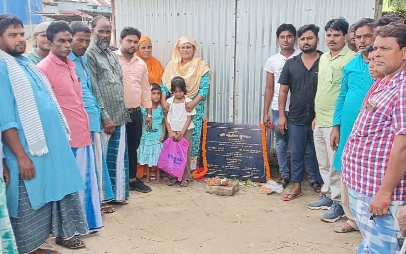 कन्या विवाह मंडप का मुखिया ने किया शिलान्यास