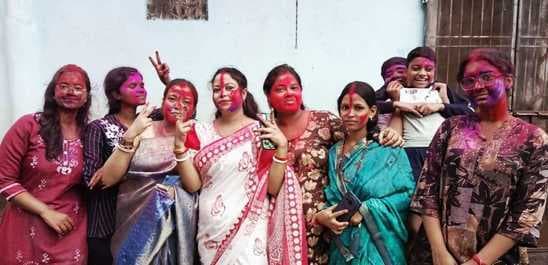 लहठी गांव में सिंदूर खेला के साथ मां दुर्गा को दी गयी विदाई