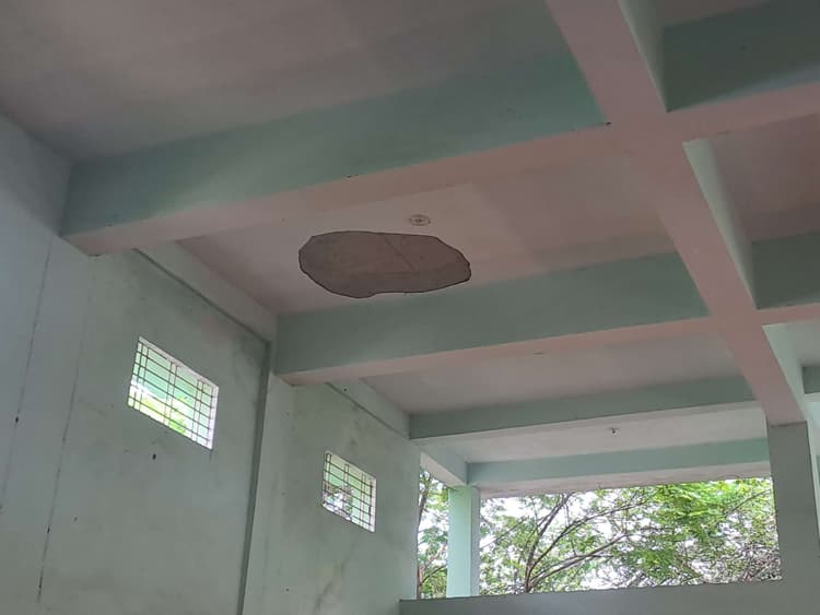 मरम्मत के अभाव में ढहने लगा डायट सभागार का प्लास्टर