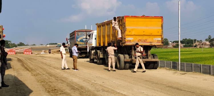 Bhagalpur news खनिज विकास पदाधिकारी की कार्रवाई में 27 वाहन जब्त