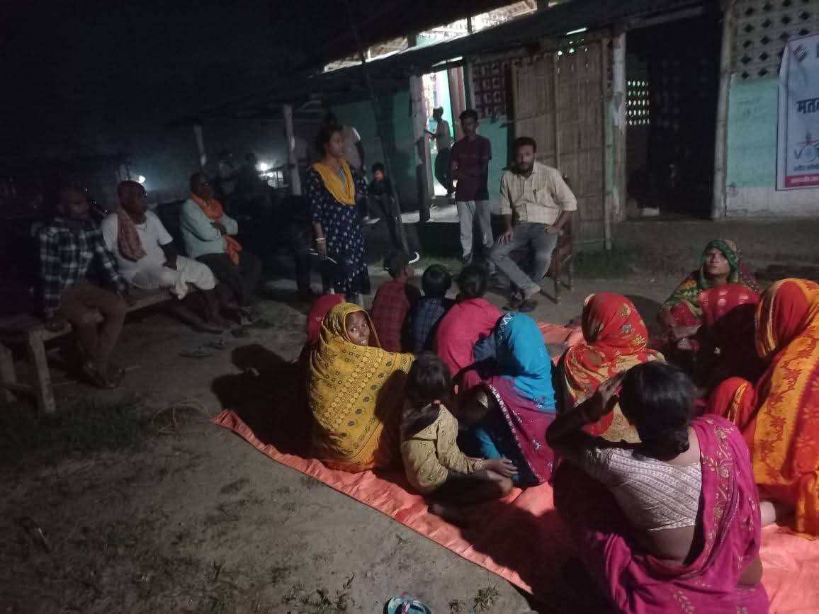 बसंतपुर में रात्रि चौपाल के जरिए मतदाताओं को किया गया जागरूक