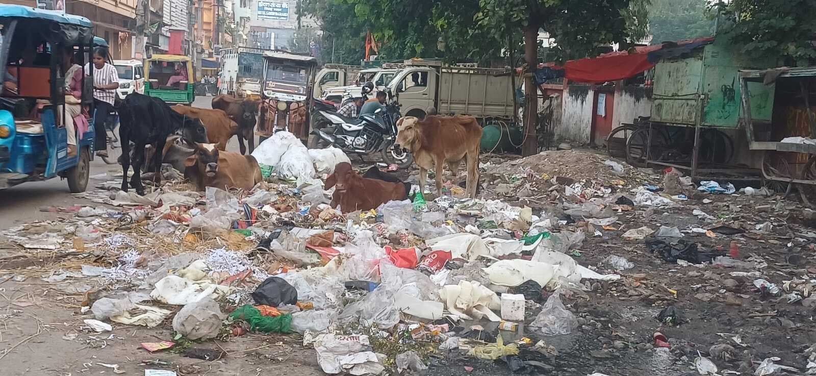 सफाईकर्मियों ने रोका काम, नहीं हुआ शहर में कूड़े का उठाव, सड़कों पर भी नहीं लगा झाड़ू