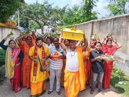 कार्तिक मास में चार दिनों से जारी है श्रीमद्भागवत कथा सप्ताह का आयोजन
