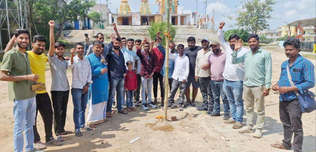 कटहल मोड़ में काली पूजा को लेकर भूमि पूजन