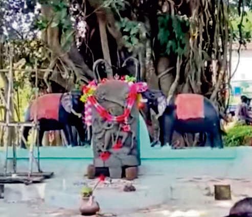 गलसी में दामोदर नदी से मिली प्राचीन दुर्गा प्रतिमा