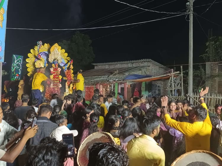 सोनापुर में काली मां की प्रतिमा का हुआ विसर्जन